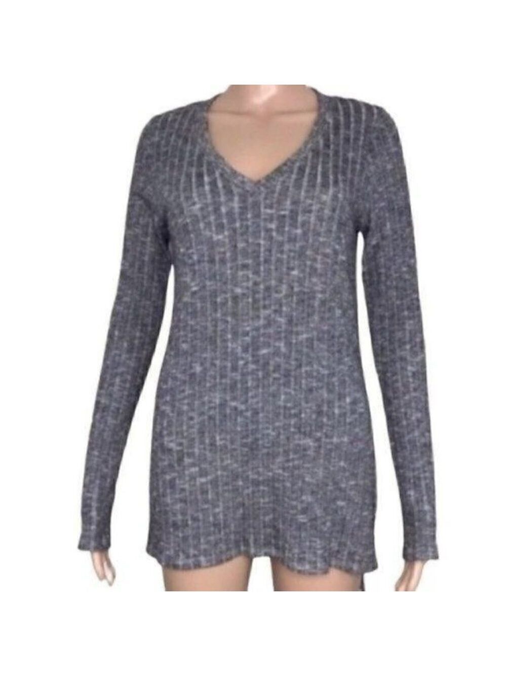 ANTHROPOLOGIE Deletta Gray Tunic Top Hi-Lo M